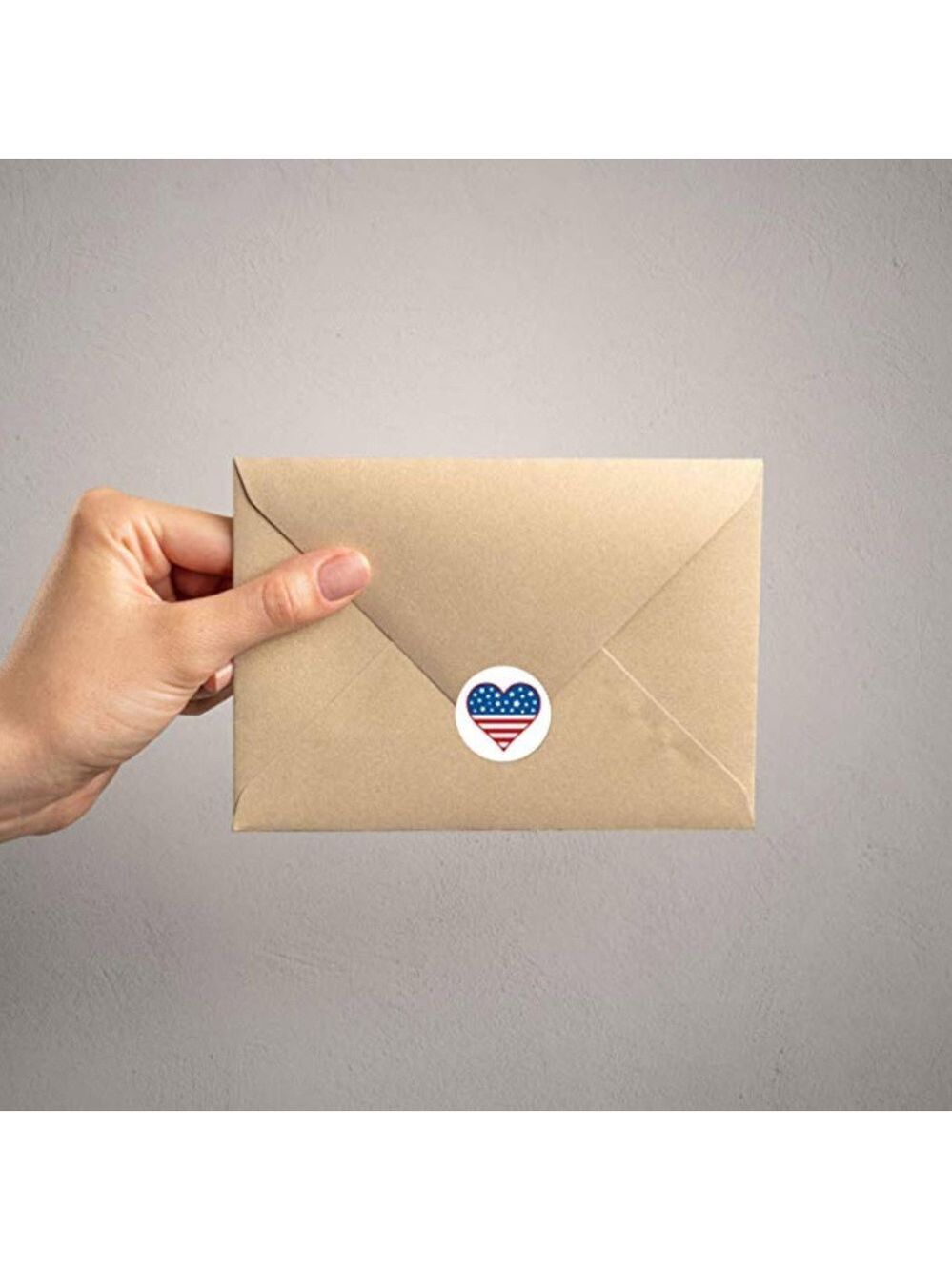 500 American Flag Heart wafer Stickers Patriotic